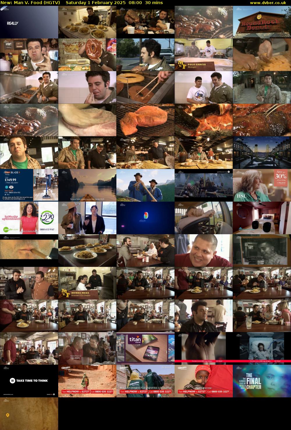 Man V. Food (HGTV) Saturday 1 February 2025 08:00 - 08:30