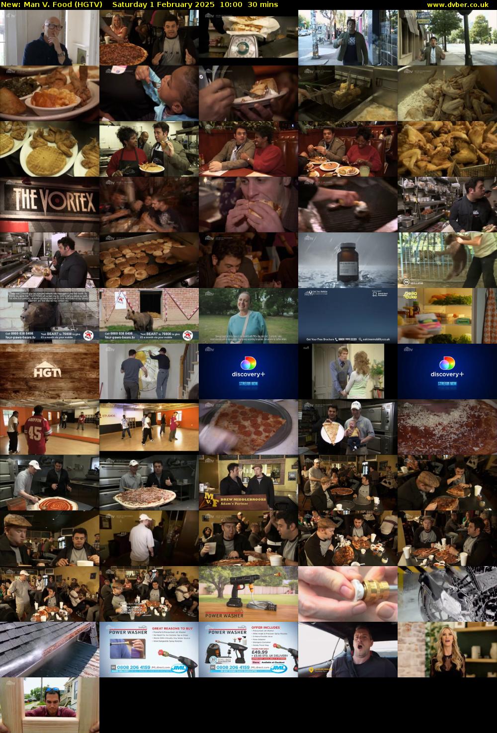 Man V. Food (HGTV) Saturday 1 February 2025 10:00 - 10:30