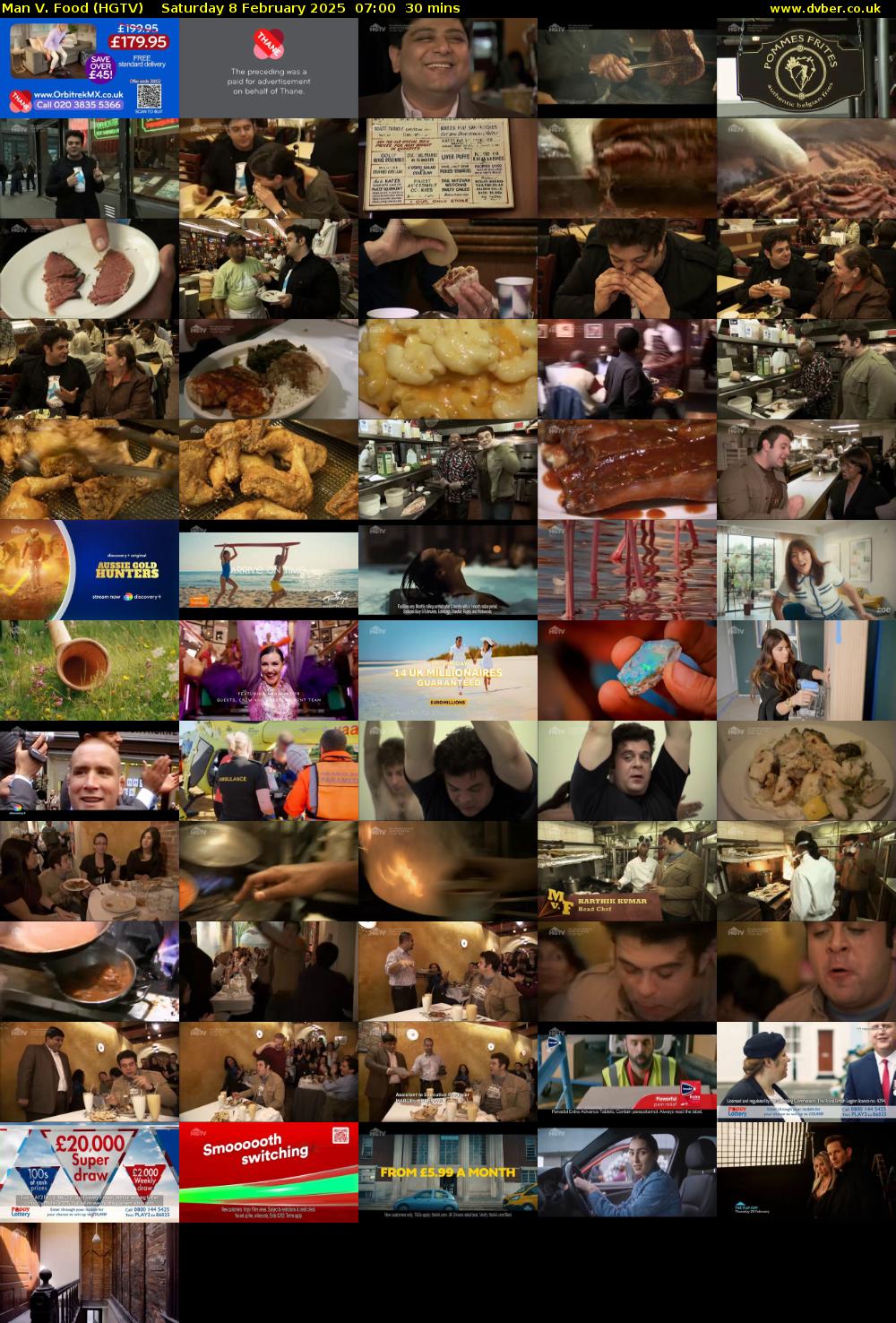 Man V. Food (HGTV) Saturday 8 February 2025 07:00 - 07:30