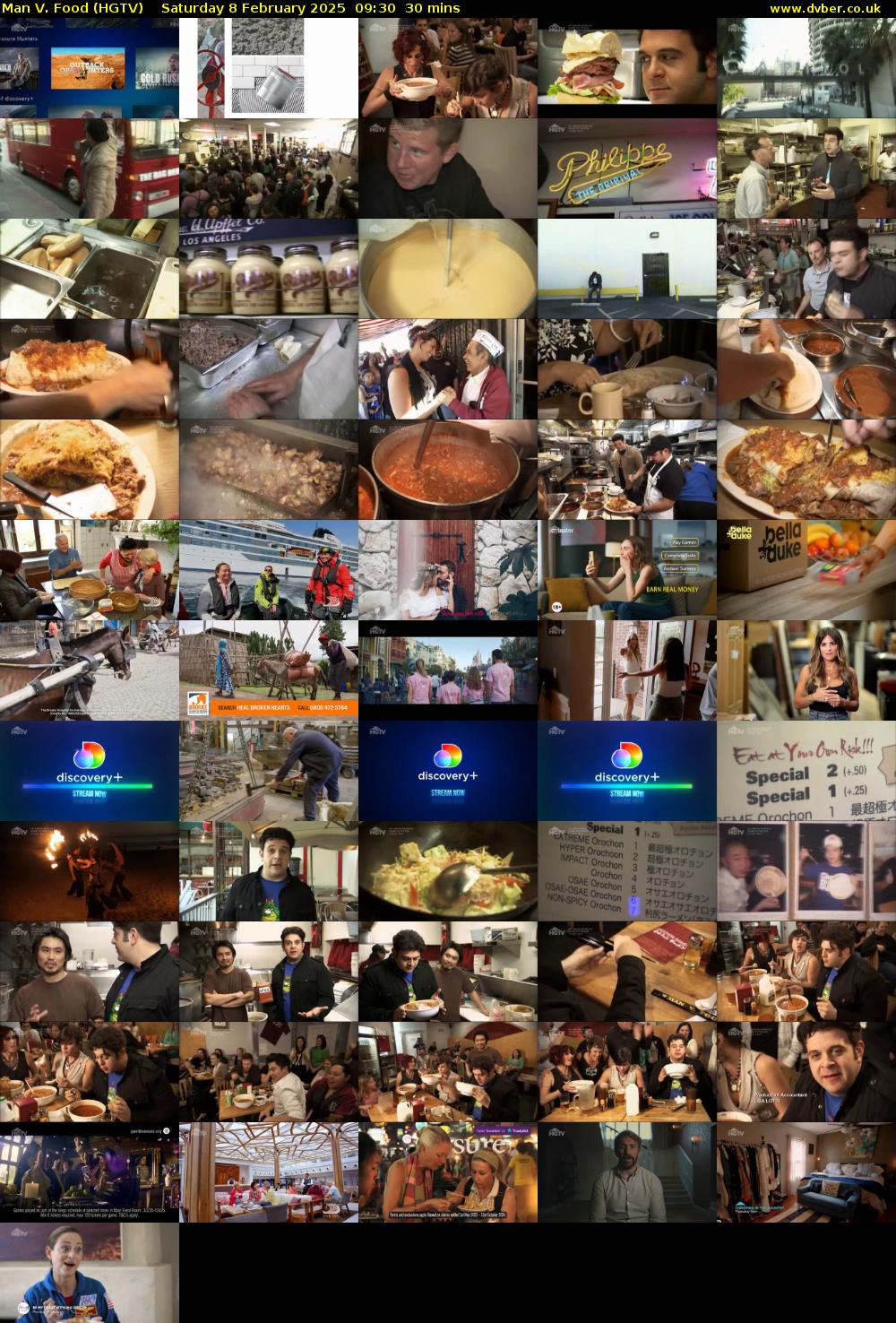 Man V. Food (HGTV) Saturday 8 February 2025 09:30 - 10:00