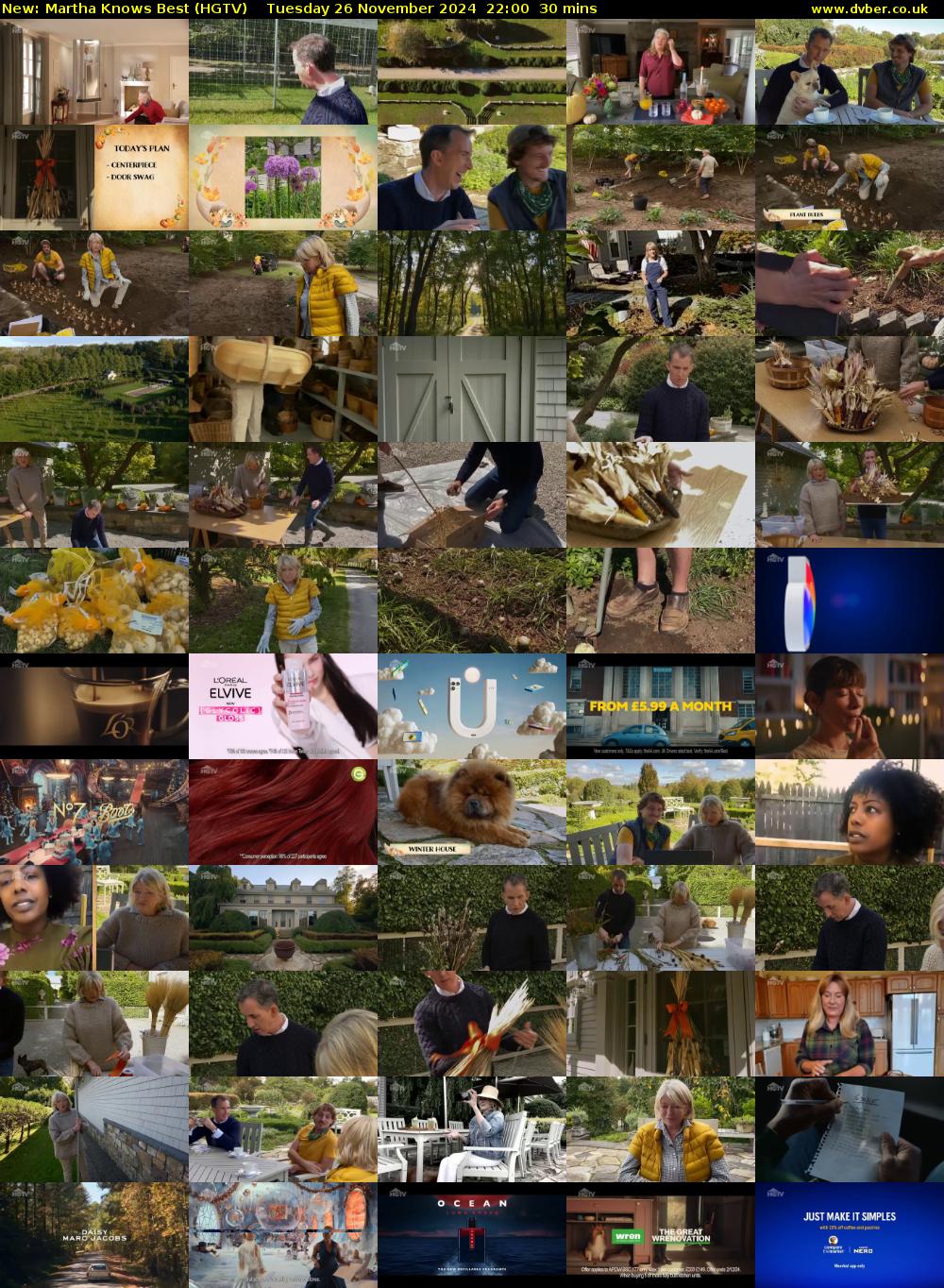 Martha Knows Best (HGTV) Tuesday 26 November 2024 22:00 - 22:30