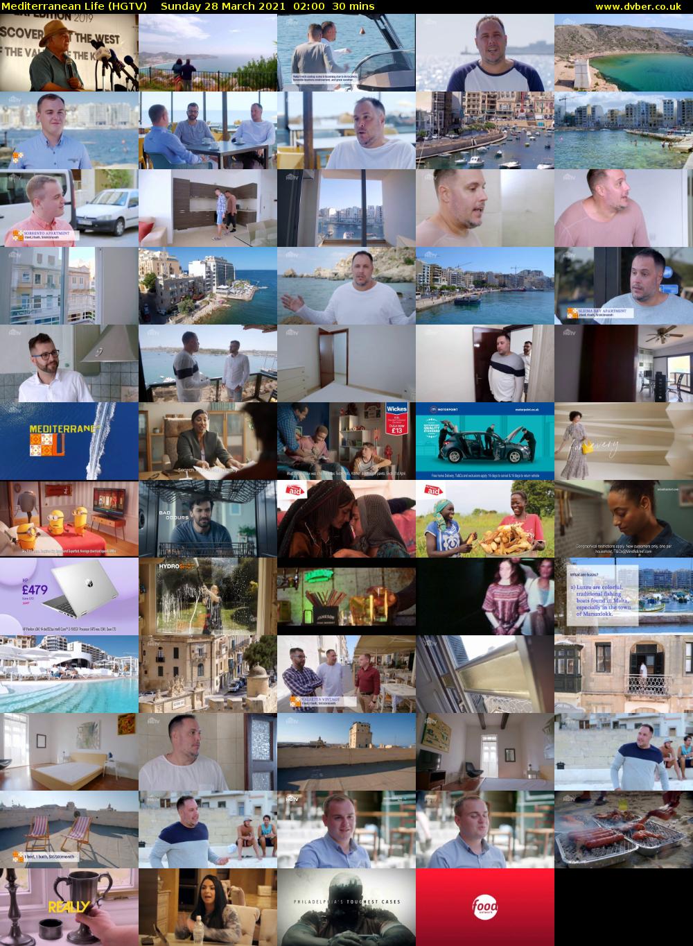 Mediterranean Life (HGTV) Sunday 28 March 2021 02:00 - 02:30