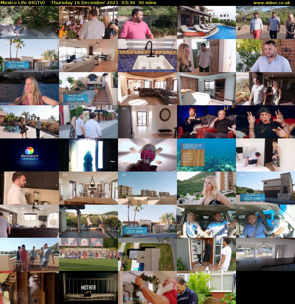 Mexico Life (HGTV) Thursday 16 December 2021 03:30 - 04:00
