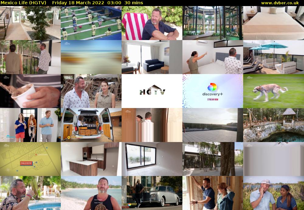 Mexico Life (HGTV) Friday 18 March 2022 03:00 - 03:30