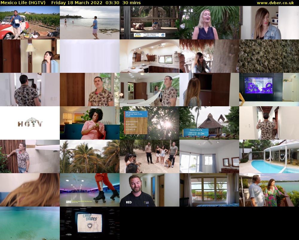 Mexico Life (HGTV) Friday 18 March 2022 03:30 - 04:00