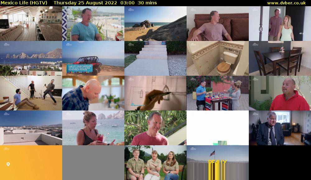 Mexico Life (HGTV) Thursday 25 August 2022 03:00 - 03:30