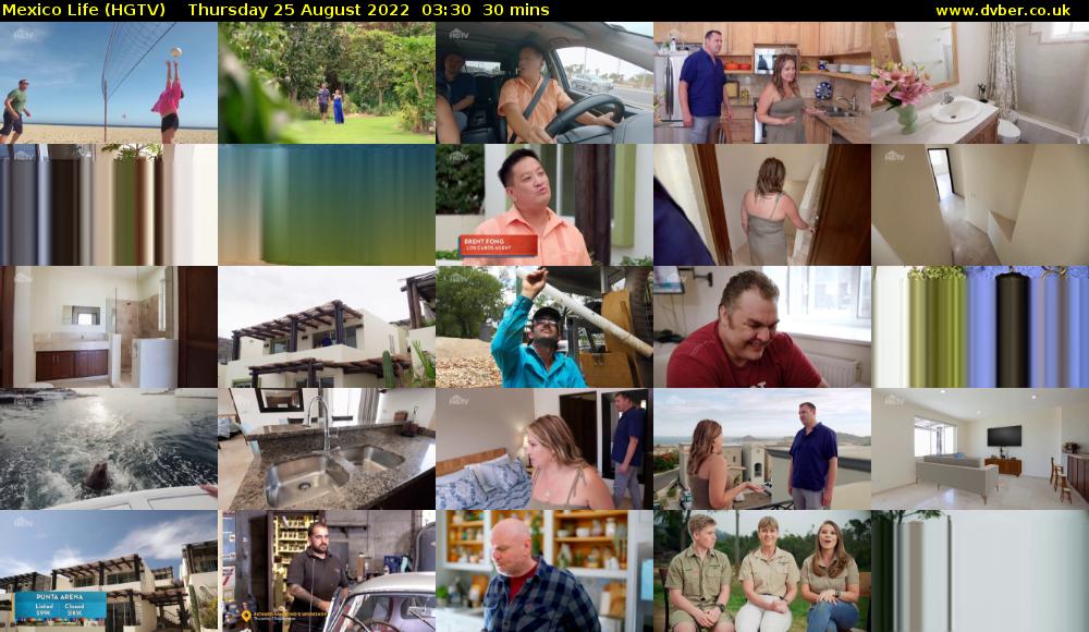 Mexico Life (HGTV) Thursday 25 August 2022 03:30 - 04:00