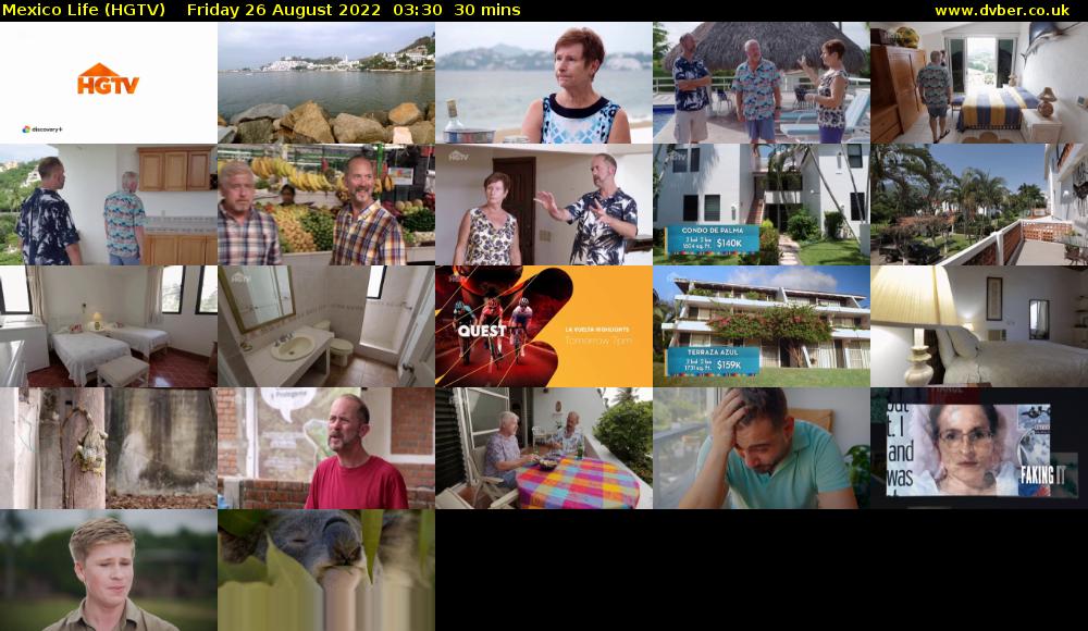 Mexico Life (HGTV) Friday 26 August 2022 03:30 - 04:00
