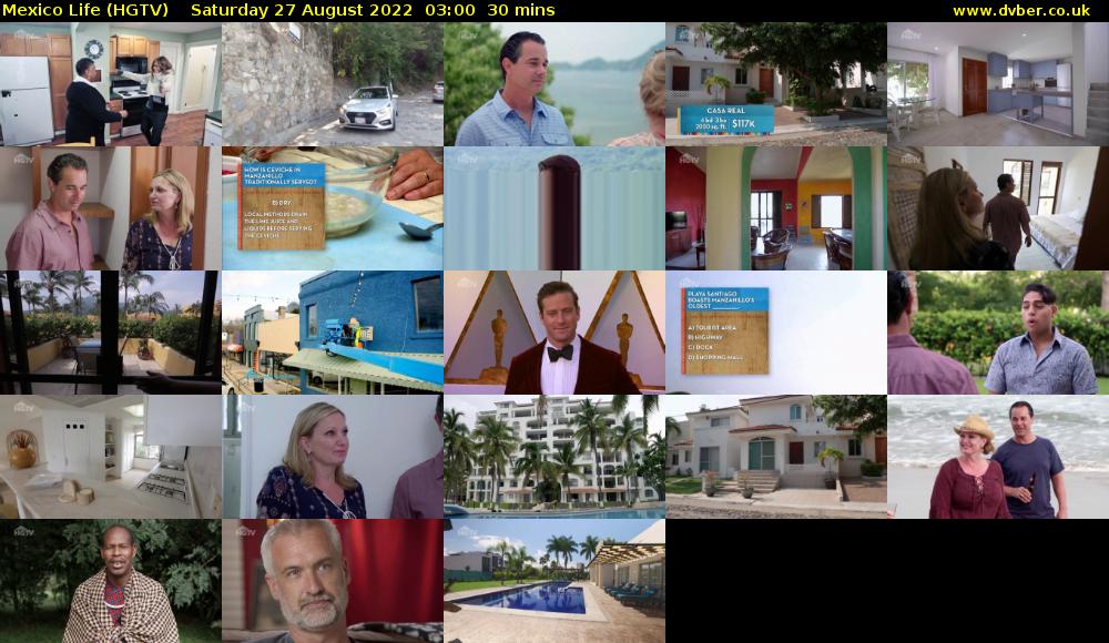 Mexico Life (HGTV) Saturday 27 August 2022 03:00 - 03:30