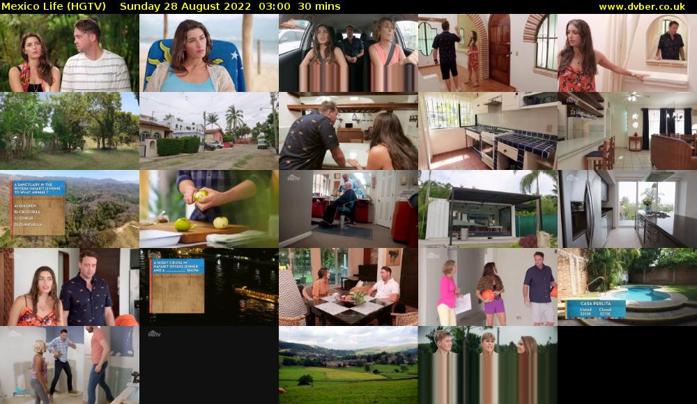 Mexico Life (HGTV) Sunday 28 August 2022 03:00 - 03:30