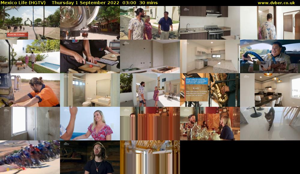 Mexico Life (HGTV) Thursday 1 September 2022 03:00 - 03:30