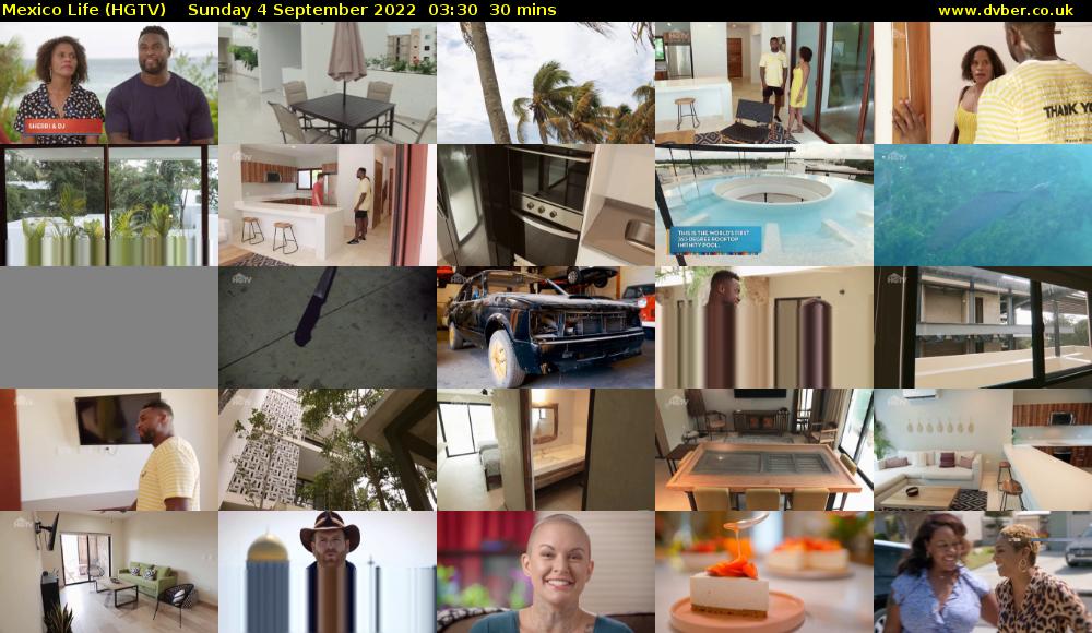 Mexico Life (HGTV) Sunday 4 September 2022 03:30 - 04:00