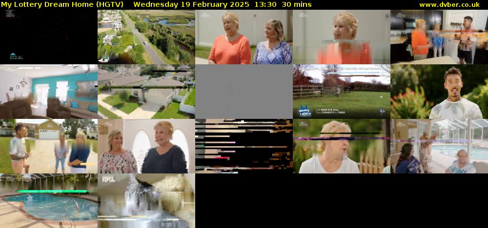My Lottery Dream Home (HGTV) Wednesday 19 February 2025 13:30 - 14:00
