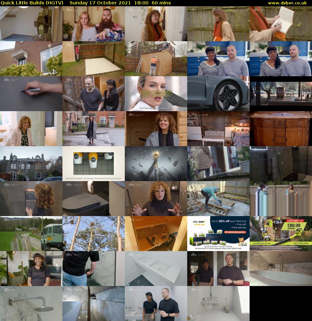 Quick Little Builds (HGTV) Sunday 17 October 2021 18:00 - 19:00
