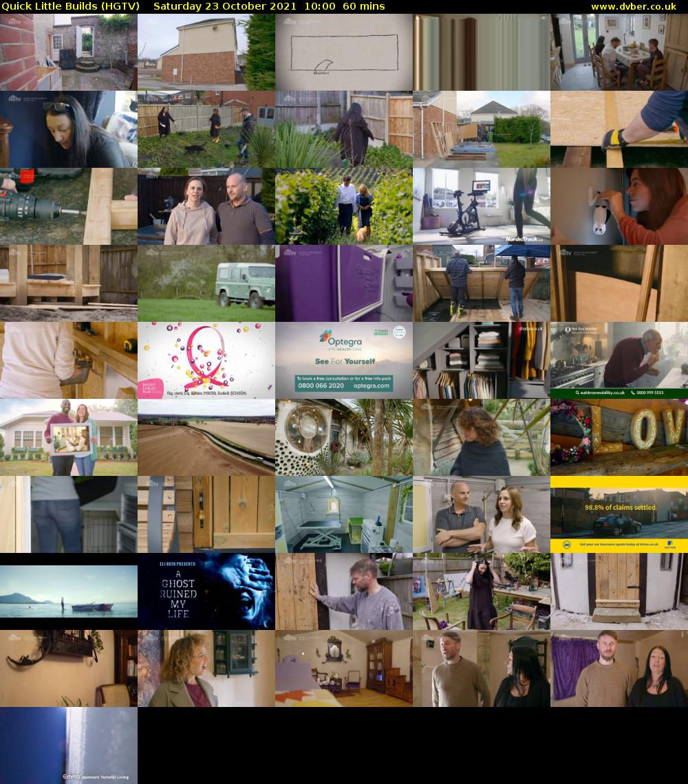 Quick Little Builds (HGTV) Saturday 23 October 2021 10:00 - 11:00