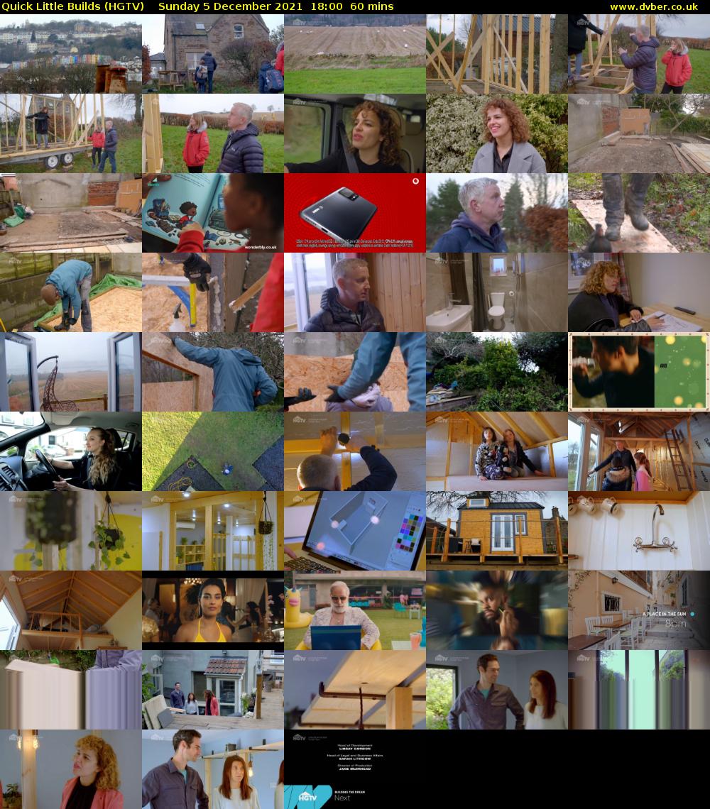 Quick Little Builds (HGTV) Sunday 5 December 2021 18:00 - 19:00