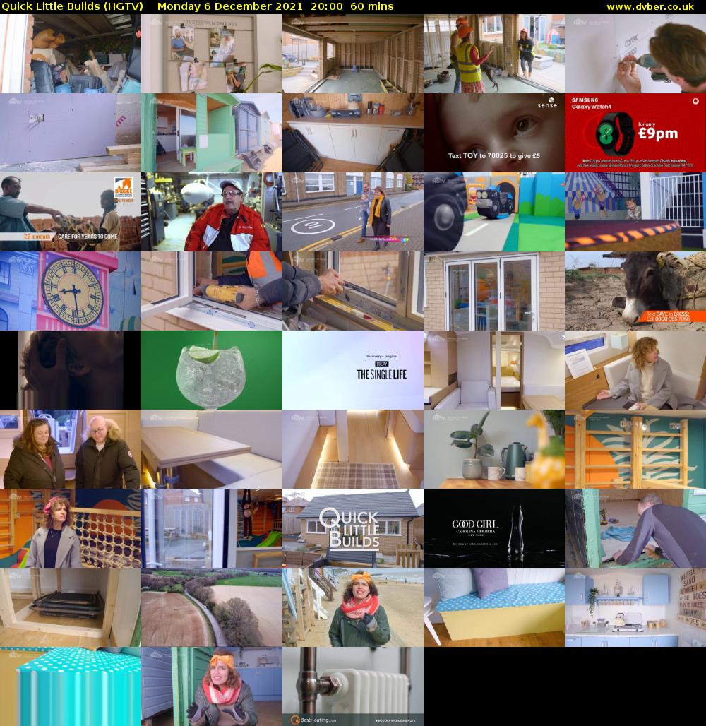 Quick Little Builds (HGTV) Monday 6 December 2021 20:00 - 21:00