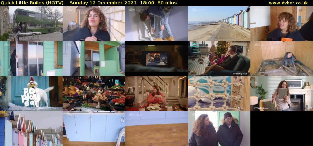 Quick Little Builds (HGTV) Sunday 12 December 2021 18:00 - 19:00