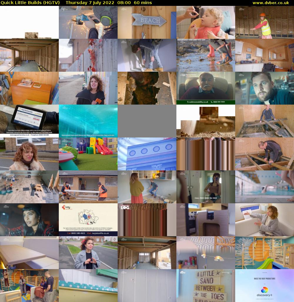 Quick Little Builds (HGTV) Thursday 7 July 2022 08:00 - 09:00