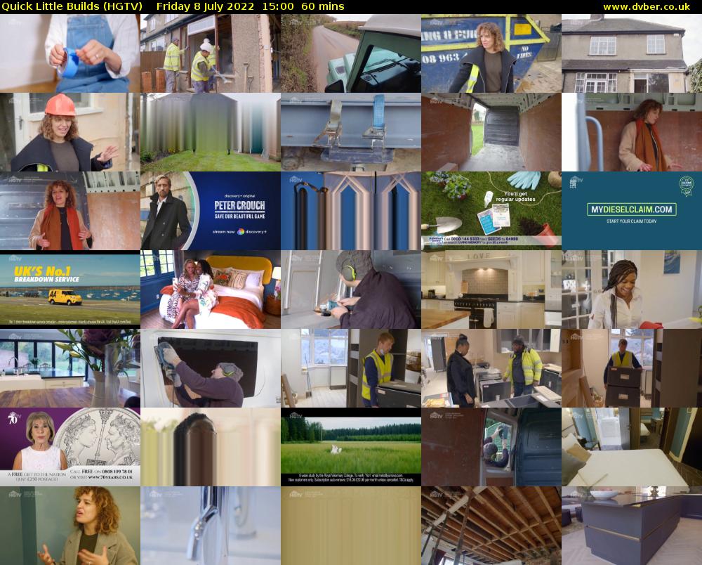 Quick Little Builds (HGTV) Friday 8 July 2022 15:00 - 16:00
