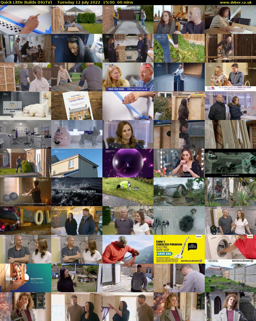 Quick Little Builds (HGTV) Tuesday 12 July 2022 15:00 - 16:00