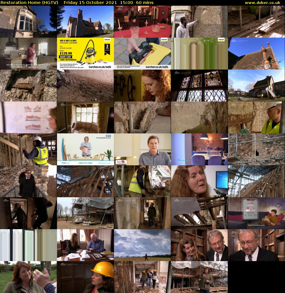 Restoration Home (HGTV) Friday 15 October 2021 15:00 - 16:00