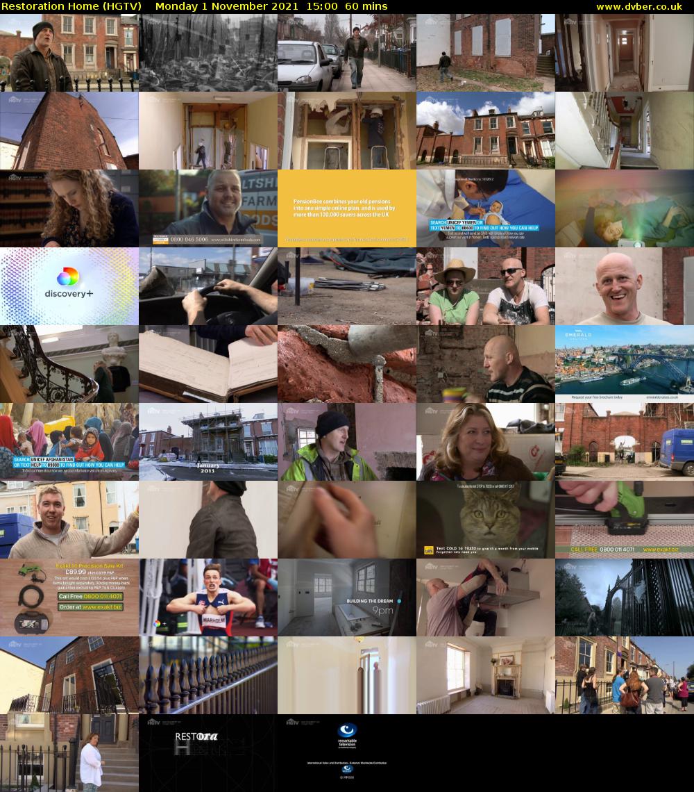 Restoration Home (HGTV) Monday 1 November 2021 15:00 - 16:00