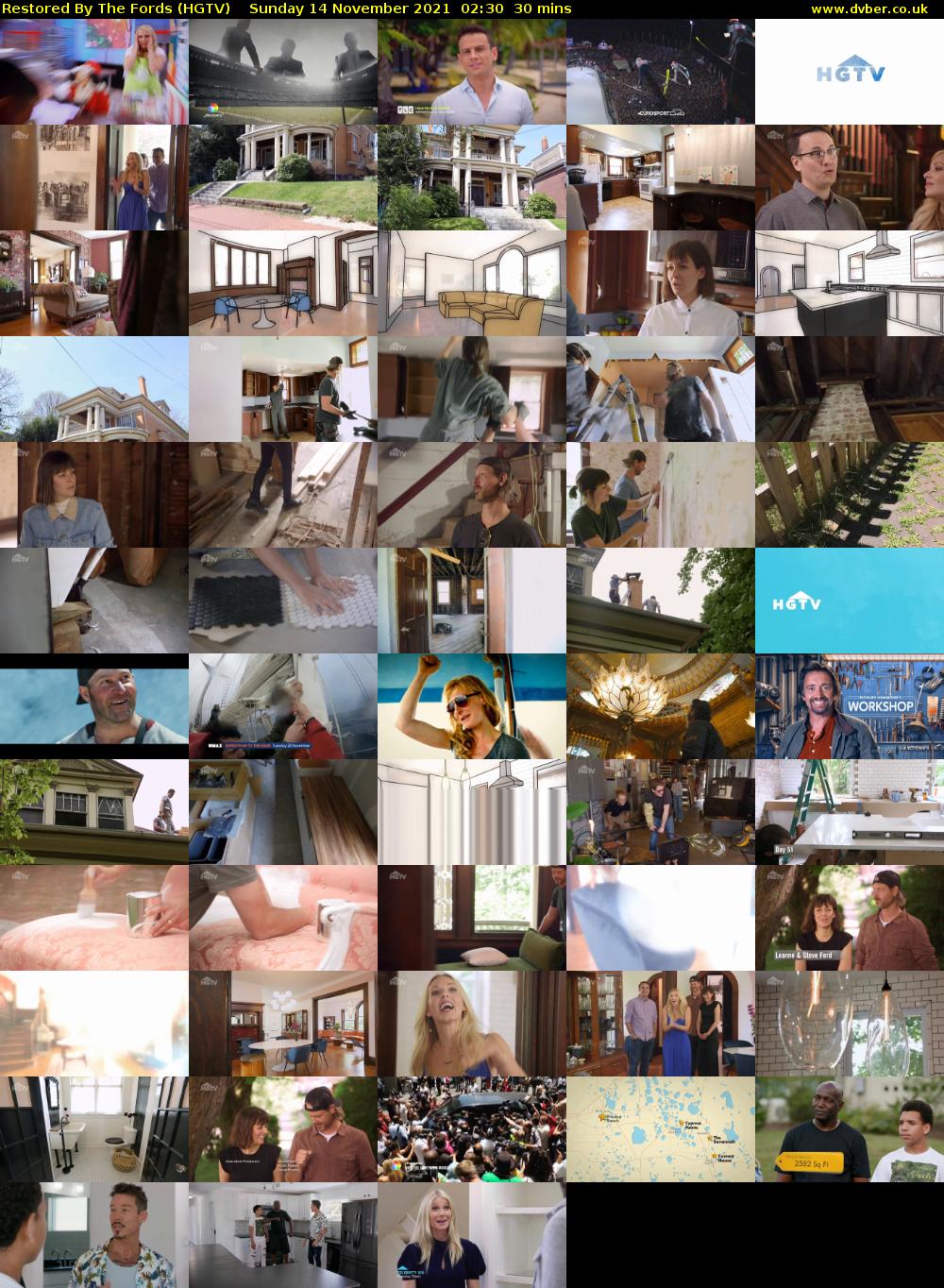 Restored By The Fords (HGTV) Sunday 14 November 2021 02:30 - 03:00
