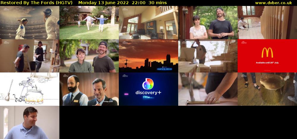 Restored By The Fords (HGTV) Monday 13 June 2022 22:00 - 22:30