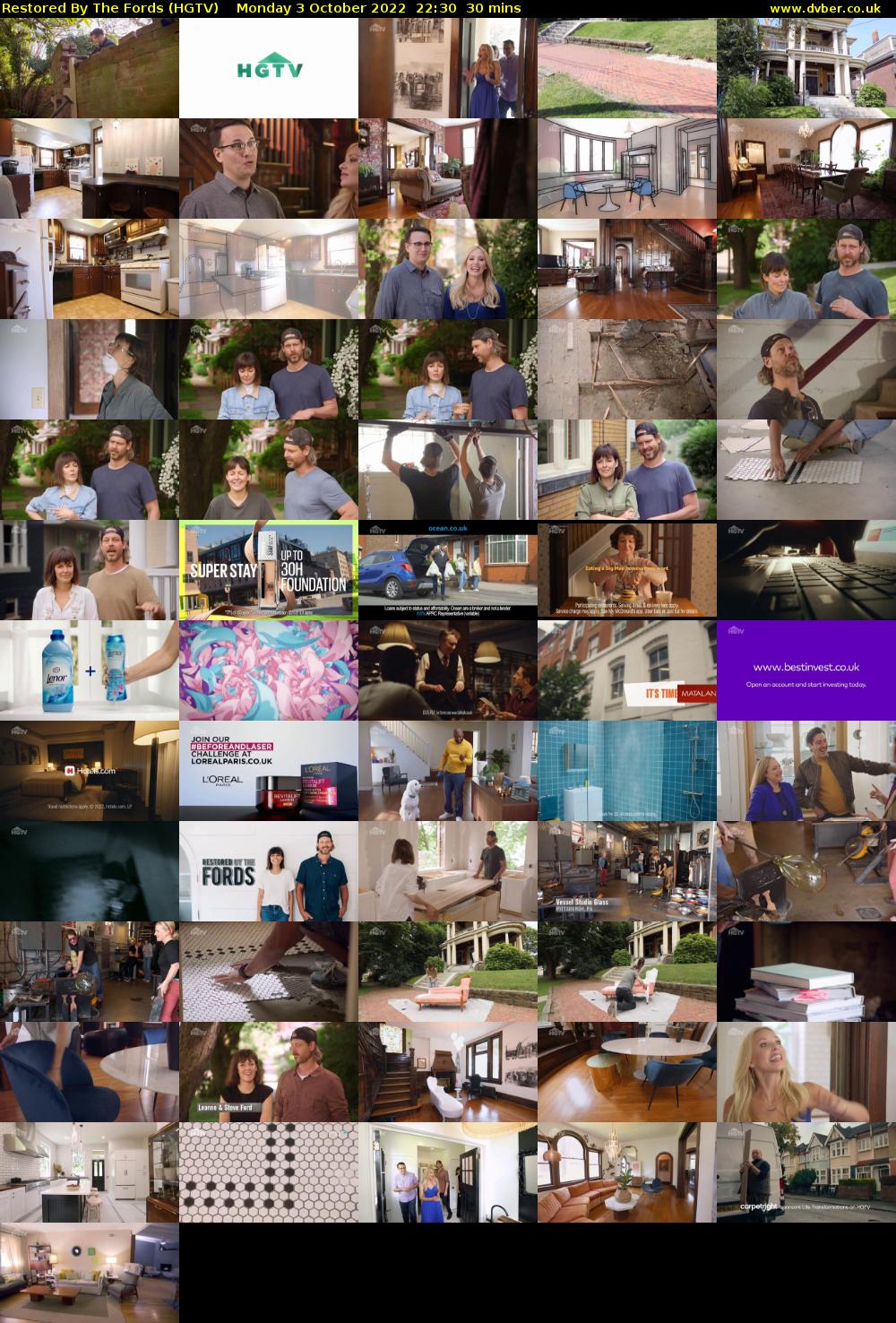 Restored By The Fords (HGTV) Monday 3 October 2022 22:30 - 23:00