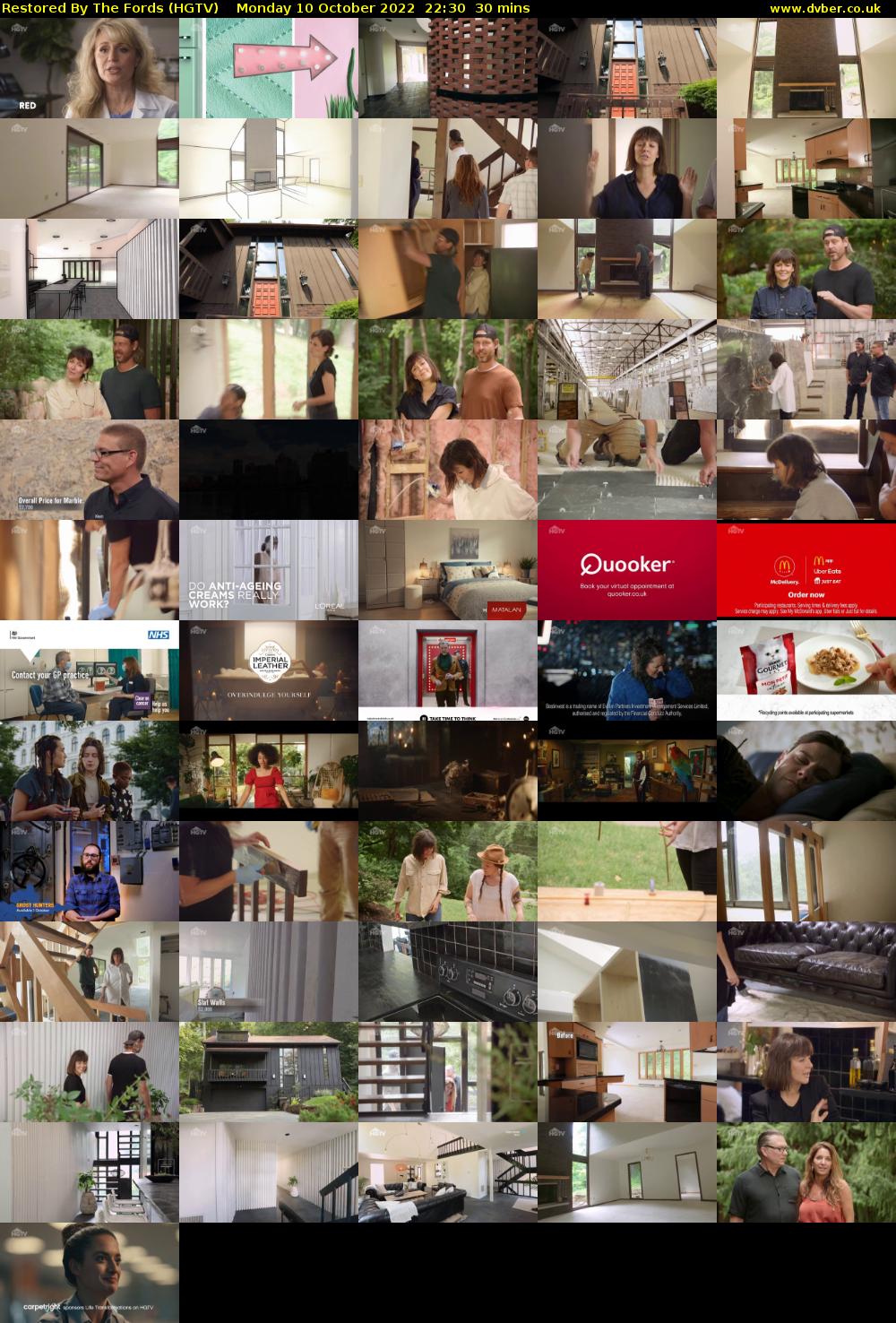 Restored By The Fords (HGTV) Monday 10 October 2022 22:30 - 23:00
