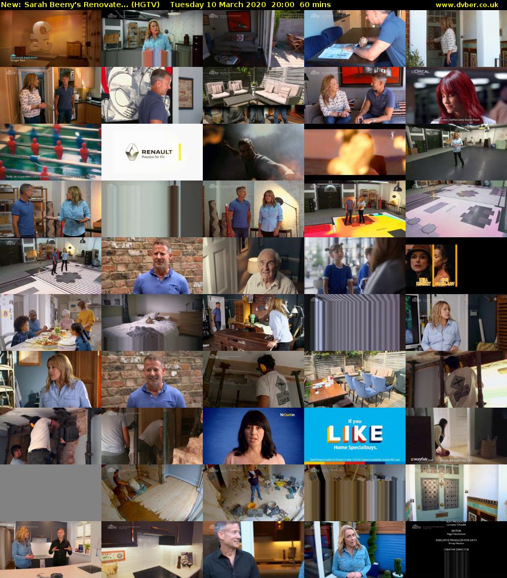 Sarah Beeny's Renovate... (HGTV) Tuesday 10 March 2020 20:00 - 21:00