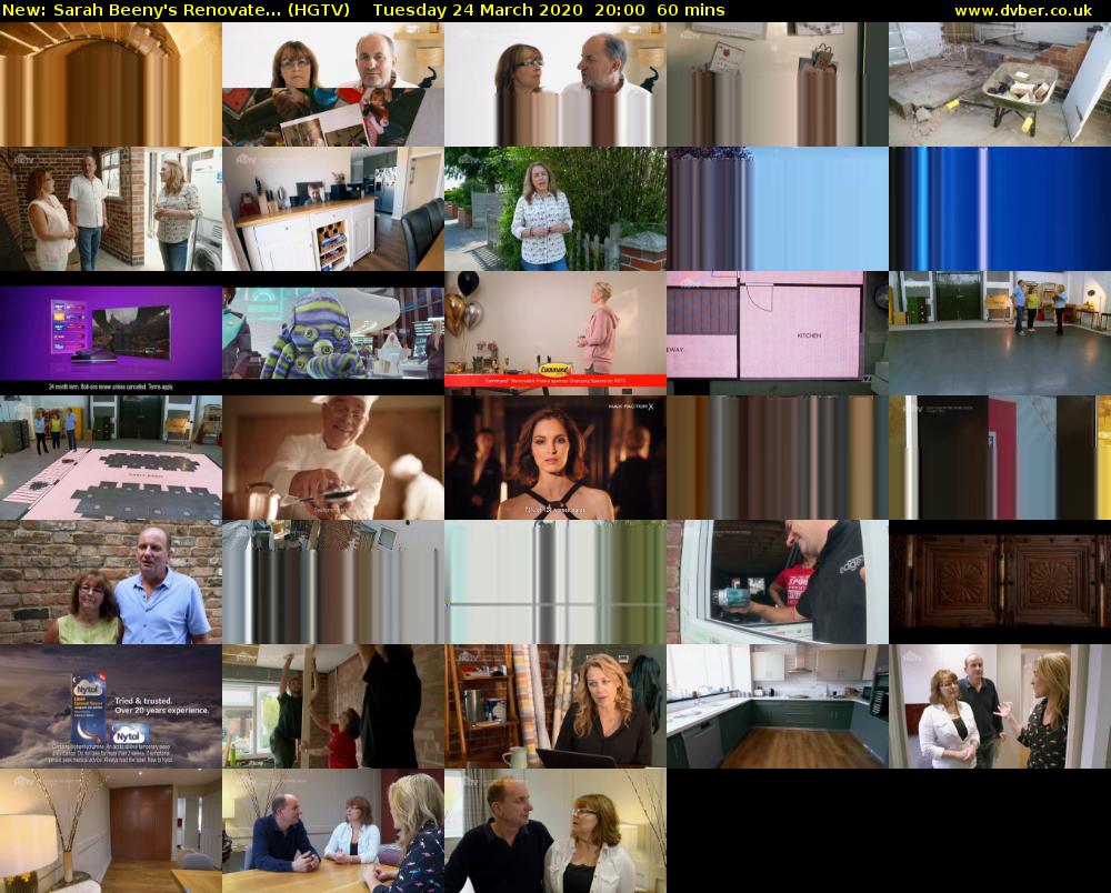 Sarah Beeny's Renovate... (HGTV) Tuesday 24 March 2020 20:00 - 21:00