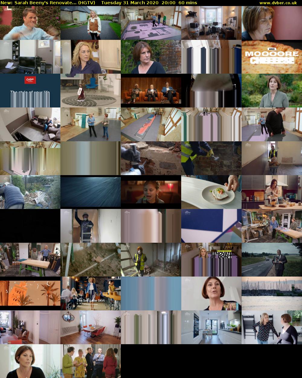 Sarah Beeny's Renovate... (HGTV) Tuesday 31 March 2020 20:00 - 21:00