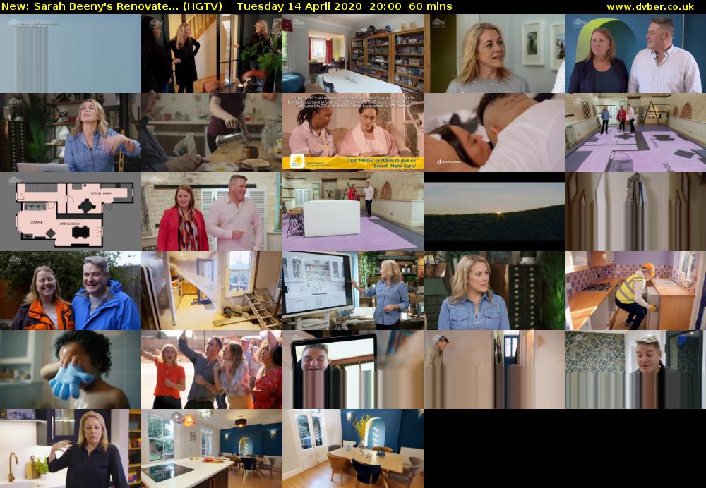 Sarah Beeny's Renovate... (HGTV) Tuesday 14 April 2020 20:00 - 21:00