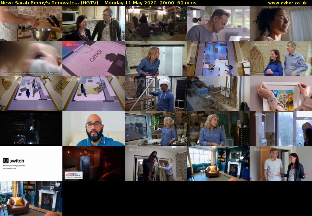 Sarah Beeny's Renovate... (HGTV) Monday 11 May 2020 20:00 - 21:00