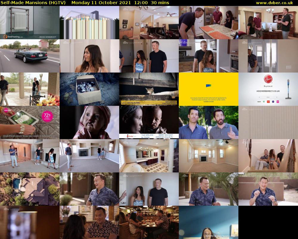 Self-Made Mansions (HGTV) Monday 11 October 2021 12:00 - 12:30