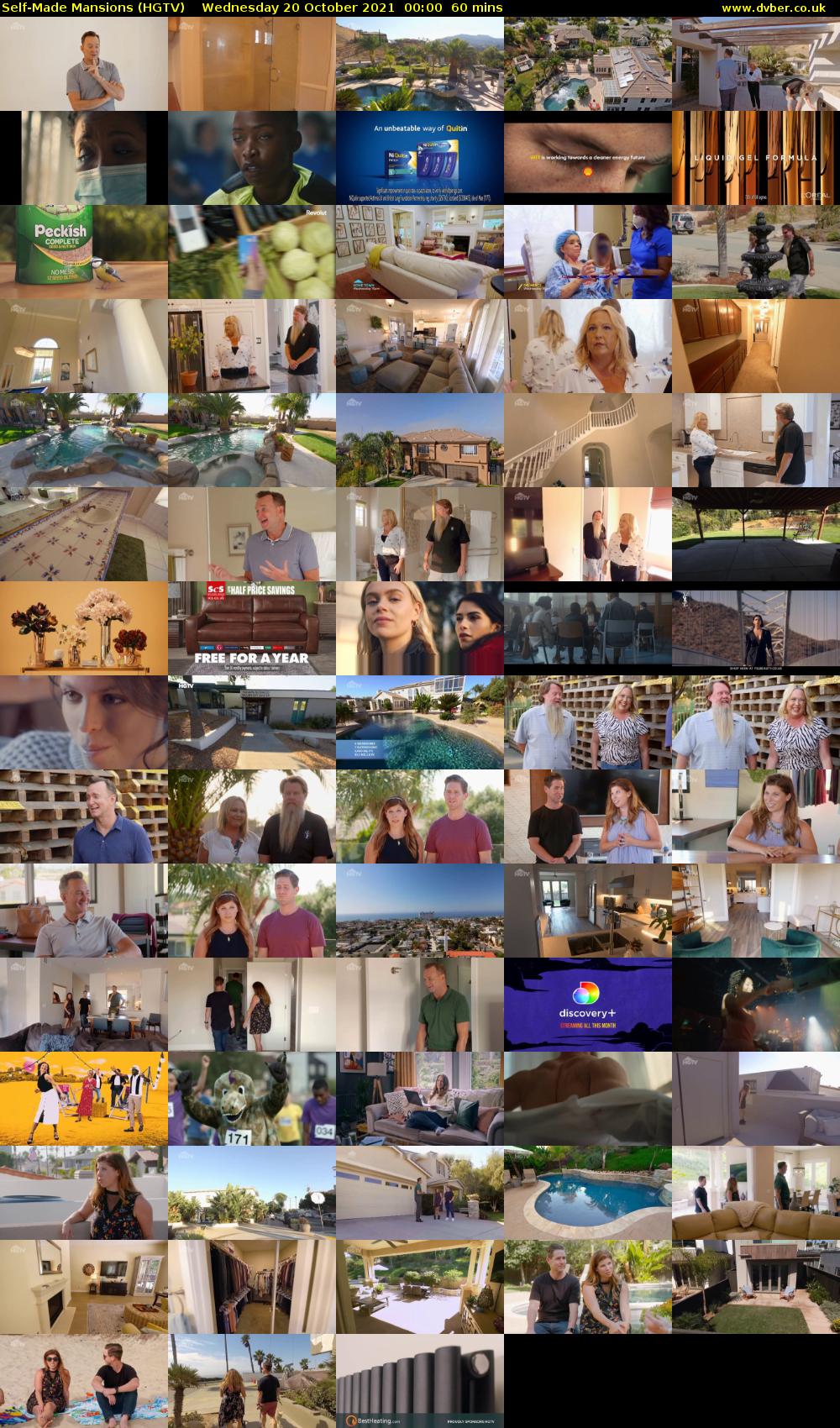 Self-Made Mansions (HGTV) Wednesday 20 October 2021 00:00 - 01:00