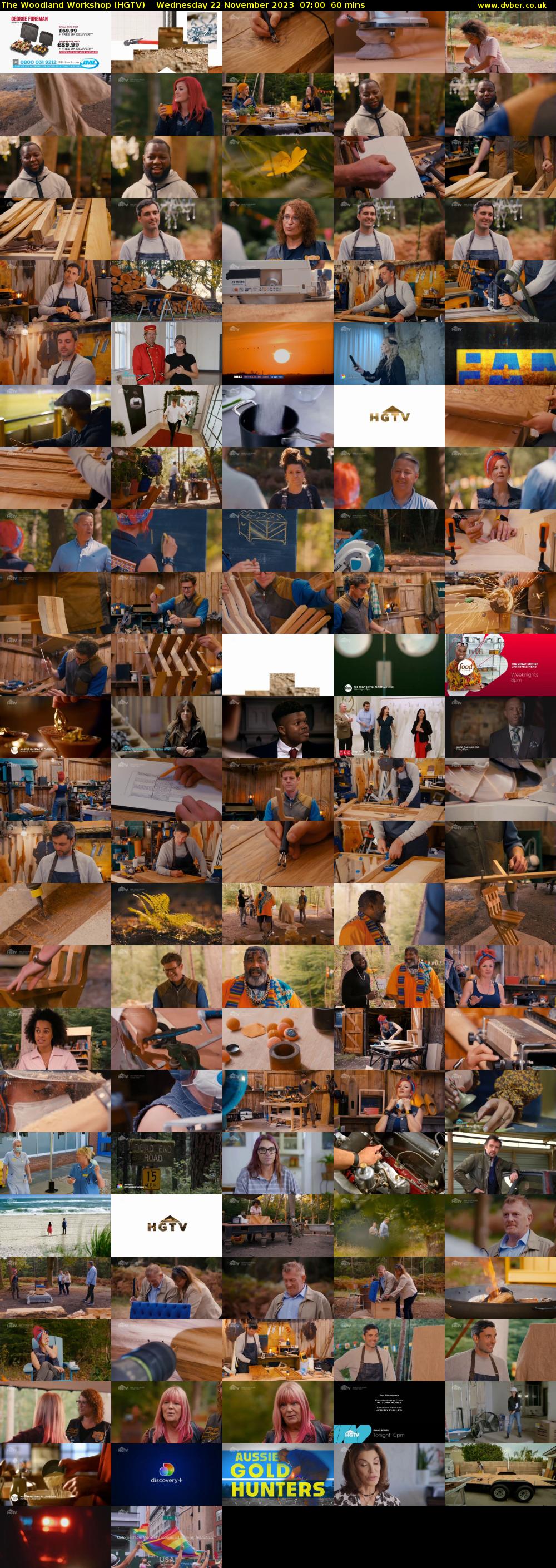 The Woodland Workshop (HGTV) Wednesday 22 November 2023 07:00 - 08:00