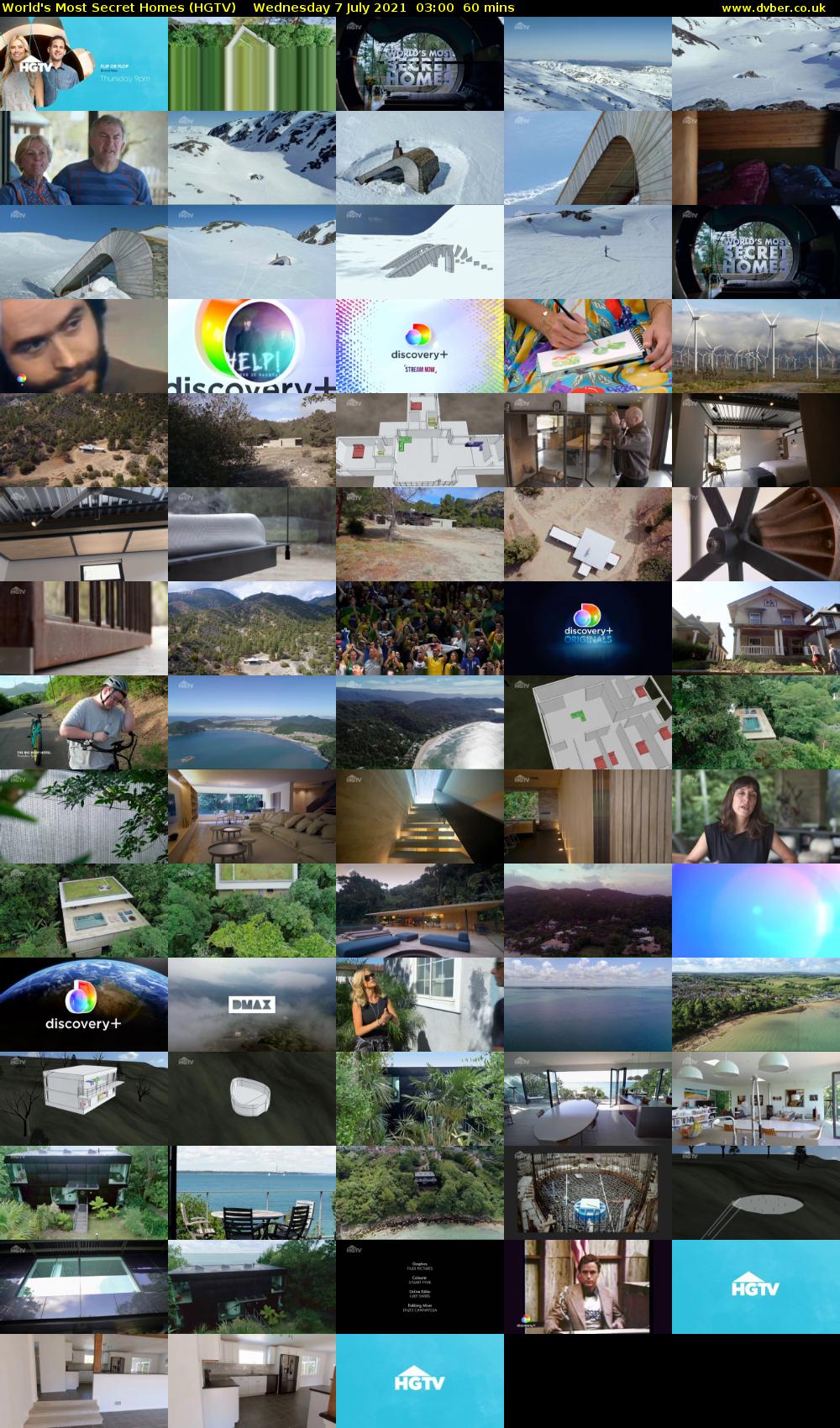 World's Most Secret Homes (HGTV) Wednesday 7 July 2021 03:00 - 04:00