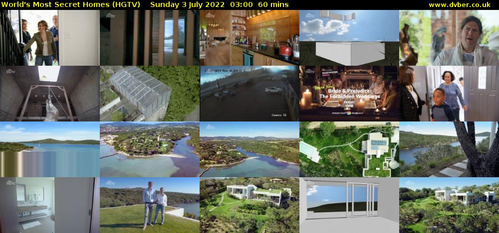World's Most Secret Homes (HGTV) Sunday 3 July 2022 03:00 - 04:00