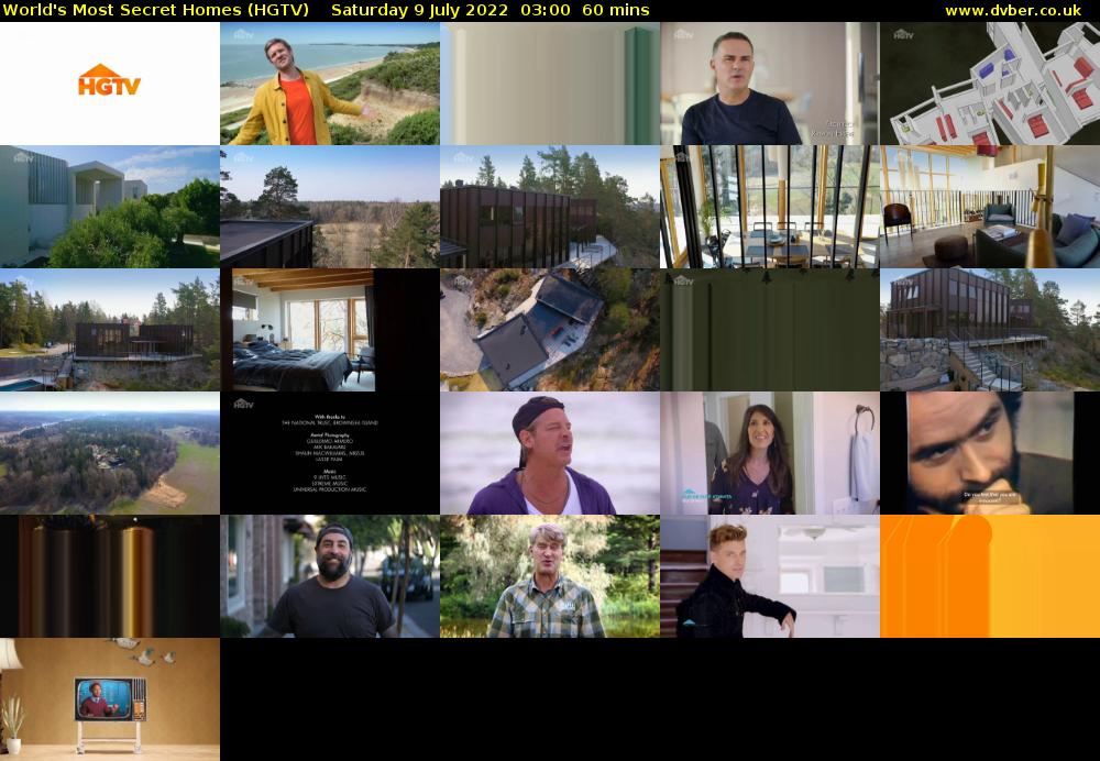 World's Most Secret Homes (HGTV) Saturday 9 July 2022 03:00 - 04:00