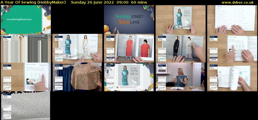 A Year Of Sewing (HobbyMaker) Sunday 26 June 2022 09:00 - 10:00