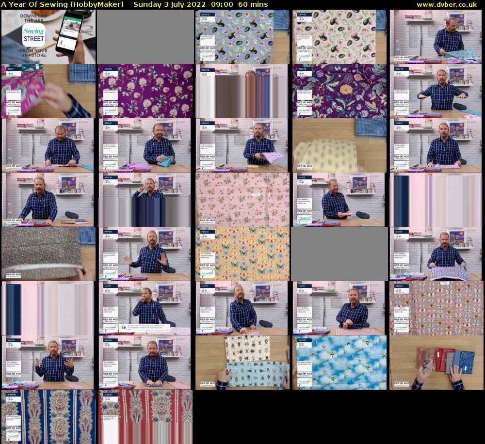 A Year Of Sewing (HobbyMaker) Sunday 3 July 2022 09:00 - 10:00