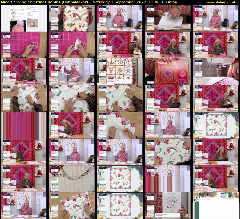 Alice Caroline Christmas Robins (HobbyMaker) Saturday 3 September 2022 11:00 - 12:00
