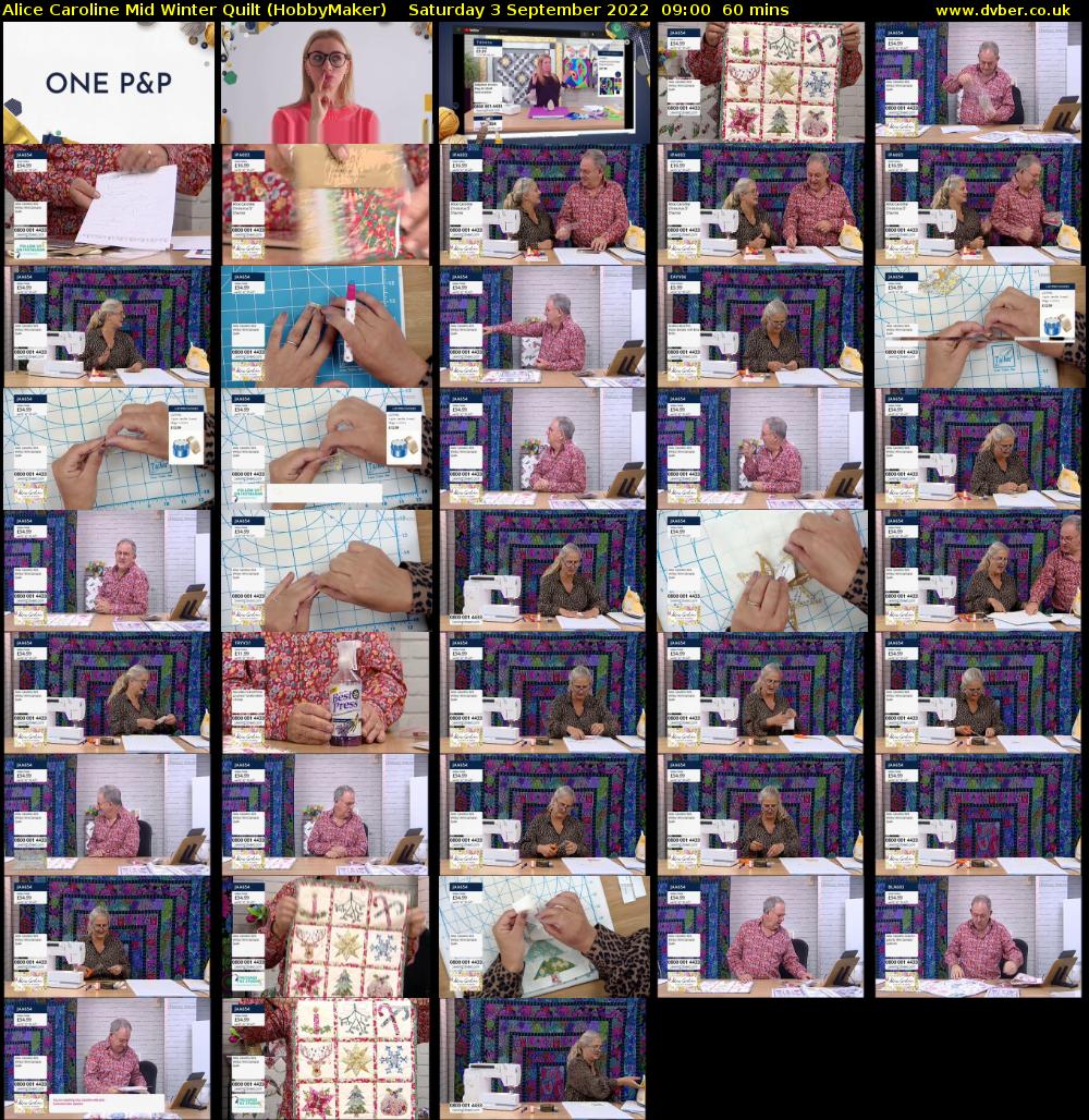 Alice Caroline Mid Winter Quilt (HobbyMaker) Saturday 3 September 2022 09:00 - 10:00
