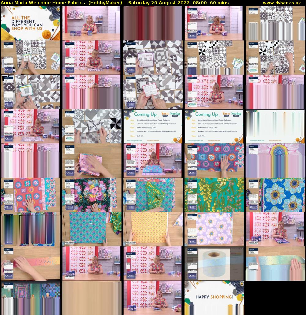 Anna Maria Welcome Home Fabric... (HobbyMaker) Saturday 20 August 2022 08:00 - 09:00
