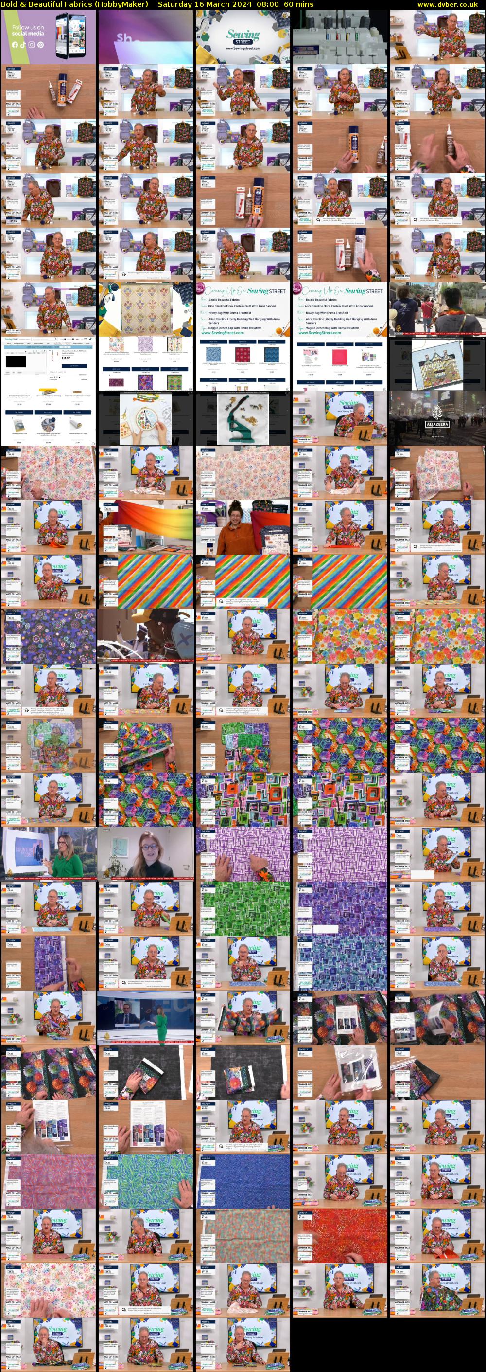 Bold & Beautiful Fabrics (HobbyMaker) Saturday 16 March 2024 08:00 - 09:00