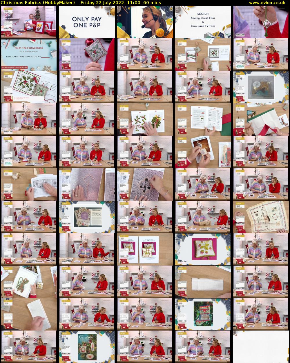 Christmas Fabrics (HobbyMaker) Friday 22 July 2022 11:00 - 12:00