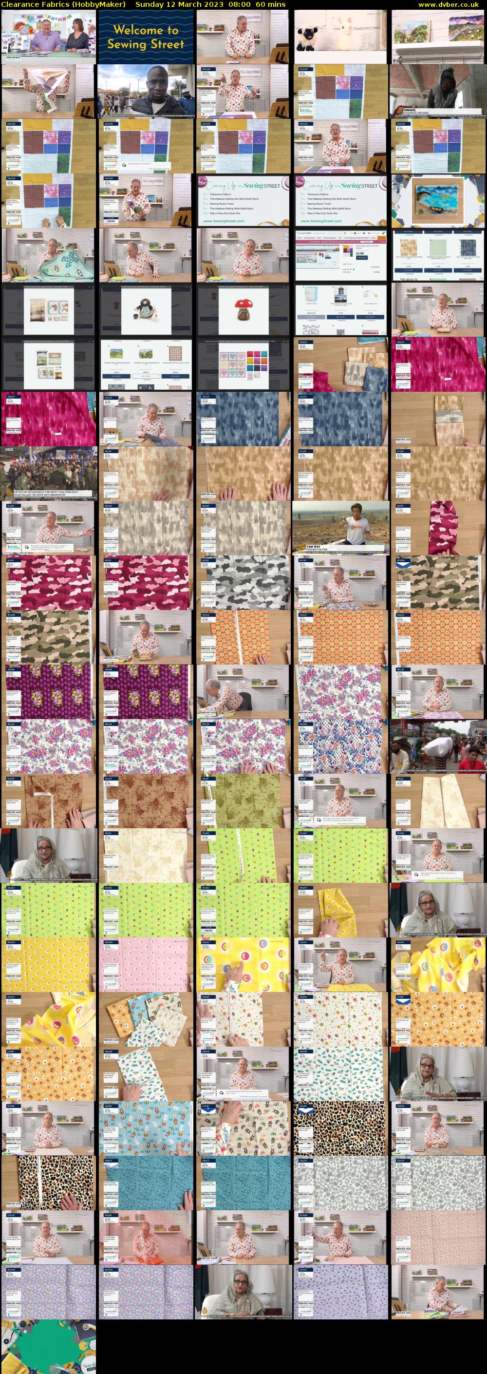 Clearance Fabrics (HobbyMaker) Sunday 12 March 2023 08:00 - 09:00